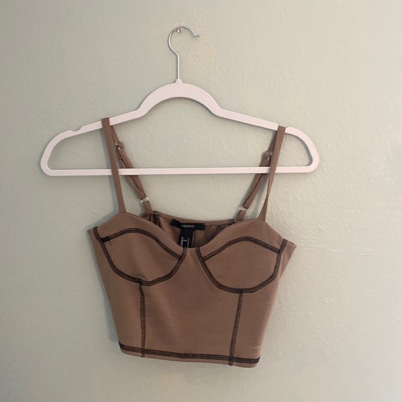Forever 21, brown, size small, cropped tank - Picture 1 of 2